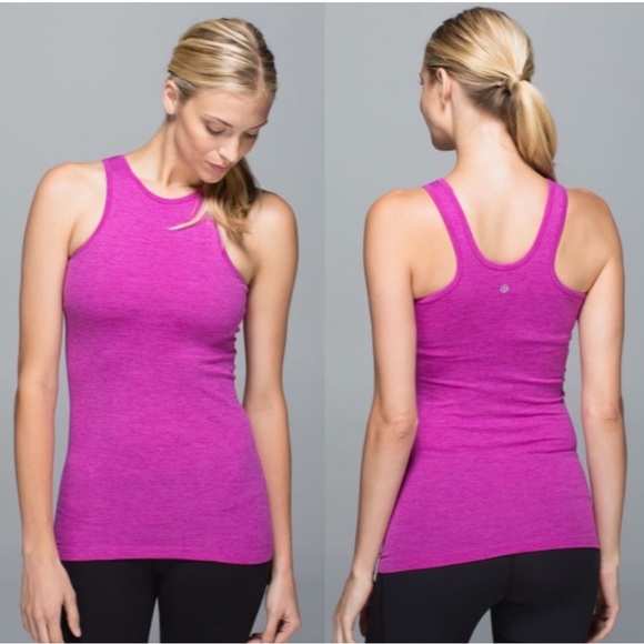 Lululemon Athletica Seamlessly Covered Ribbed Athletic Tank Top Pink Size 4 yoga - Picture 2 of 9